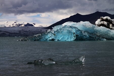 Jökulsárlón glacier bay blue