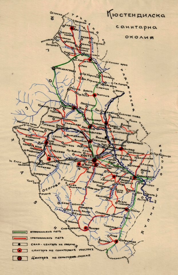 BASA-3K-7-529-02-Map of The sanitary service in the Kyustendil region