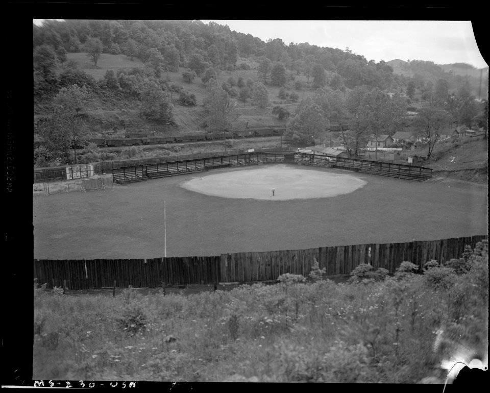 Baseball diamond used by miners and families. Buckeye Coal Company, Nemacolin Mine, Nemacolin, Greene County... - NARA - 540326