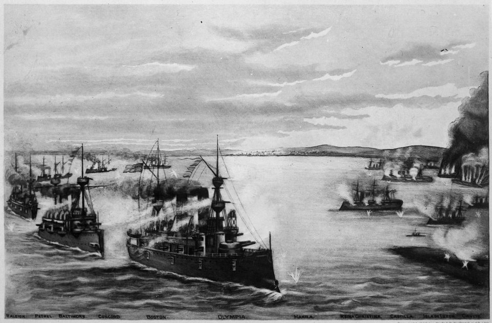 Battle of Manila. 1898. Copy of lithograph published by Butler, Thomas & Company, 1899., 1927 - 1981 - NARA - 532571