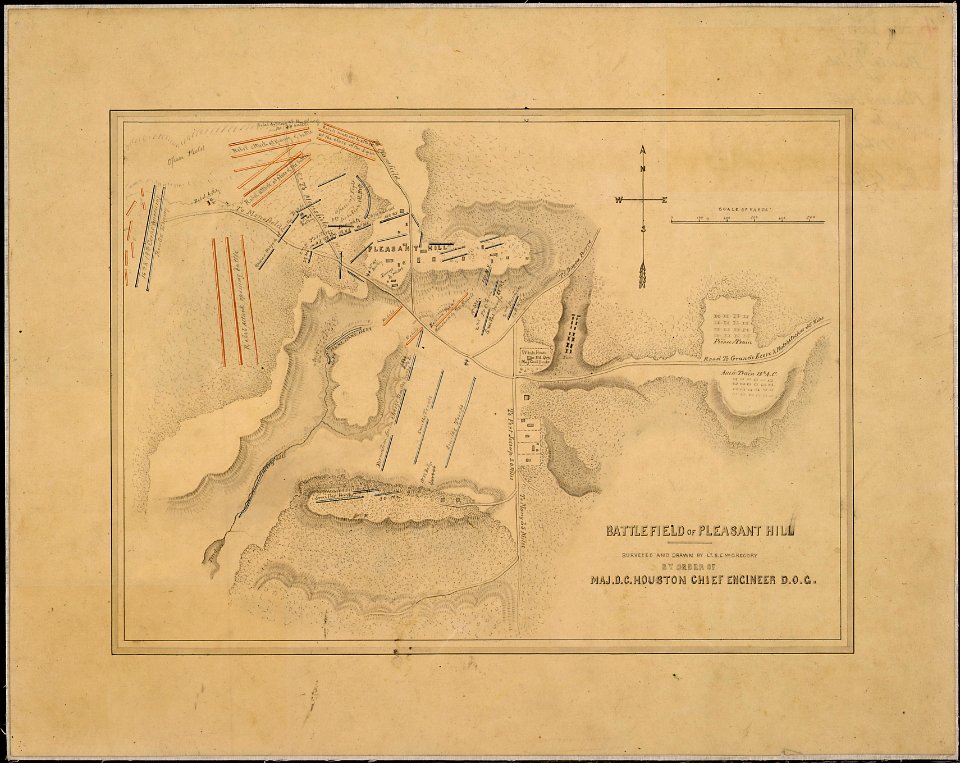Battlefield of Pleasant Hill. Surveyed and Drawn by Lt. S. E. McGregory By Order of Maj. D. C. Houston, Chief... - NARA - 305634