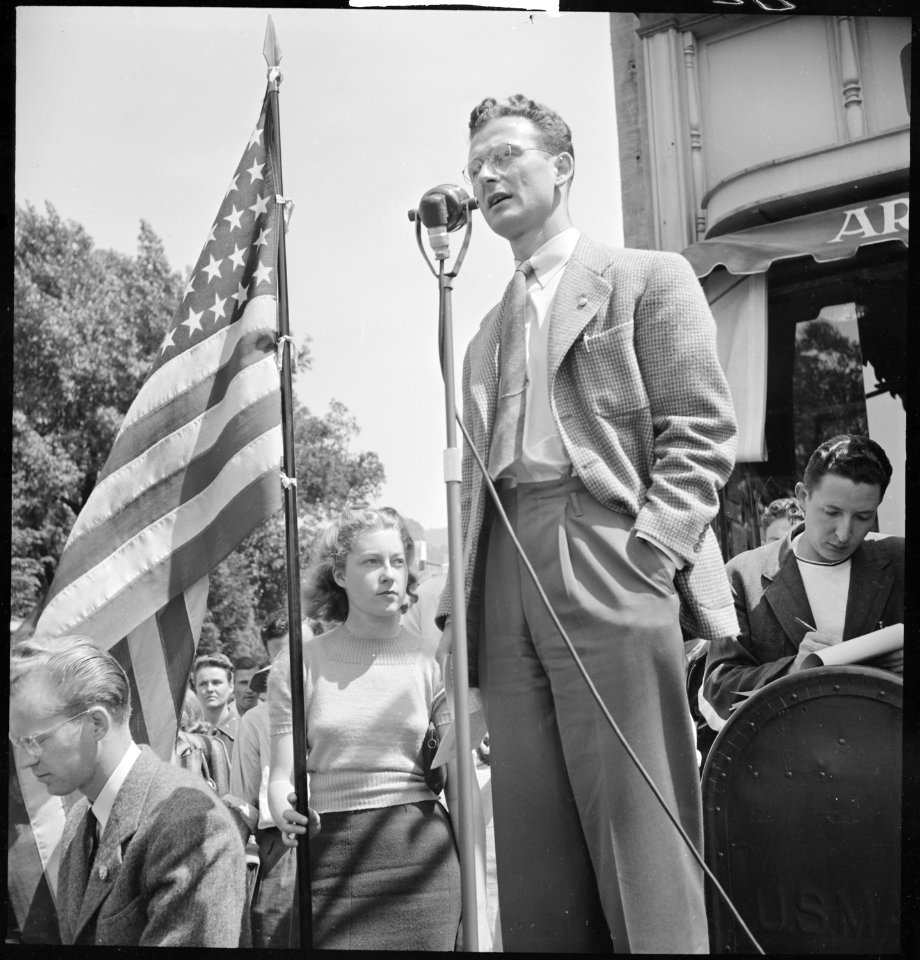 Berkeley, California. University of California Student Peace Strike. Student Speaker. Introduced as a liberal, he... - NARA - 532102