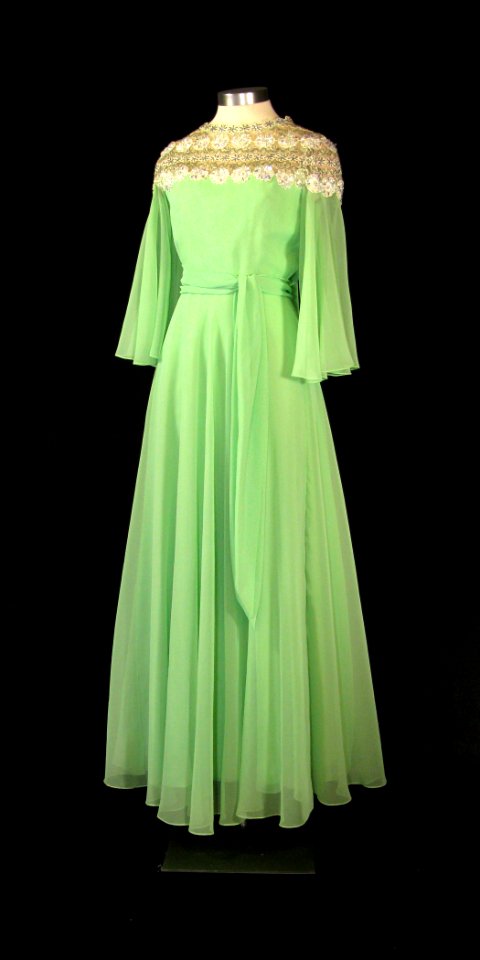 Betty Ford's floor length green gown