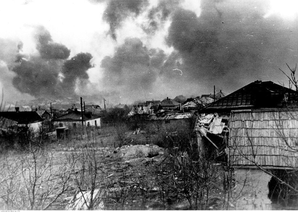 Bombardowanie wsi na obszarze Kubania przez lotnictwo niemieckie (2-855)