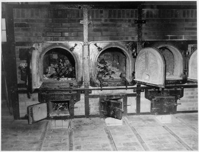 Bones of anti-Nazi German women still are in the crematoriums in the German concentration camp at Weimar, Germany... - NARA - 531260