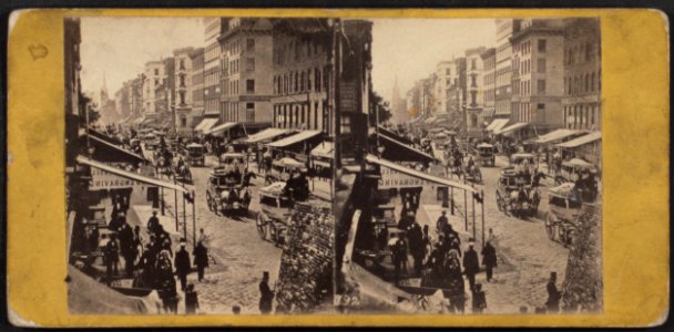 Broadway(street scene with pedestrians, carriages and shops), by E. & H.T. Anthony (Firm) photo