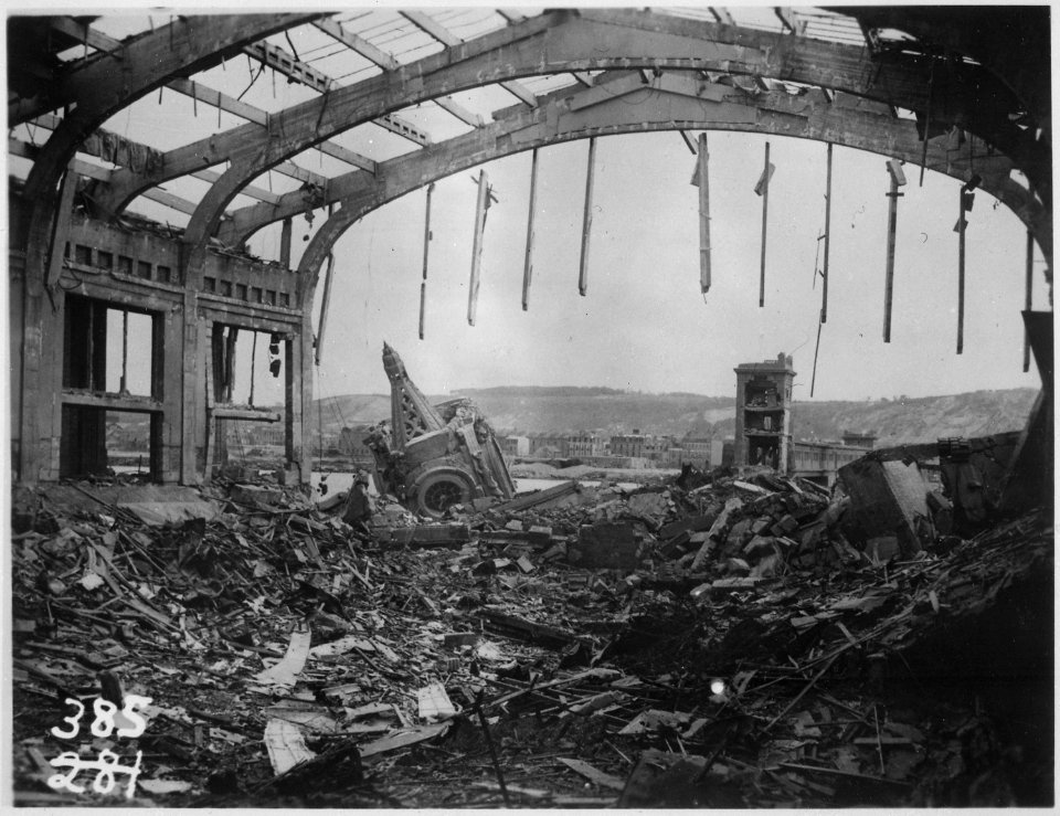 Bomb damage in Cherbourg, France after its liberation, ca. June-July 1944. - NARA - 540061
