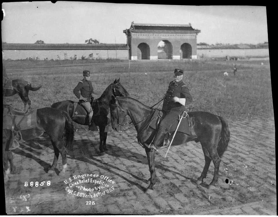 Brigadier General J. H. Wilson, U.S.Volunteers, and Lieutenant Turner, 10th Infantry, Aide de Camp. Temple of Agricultur - NARA - 530928