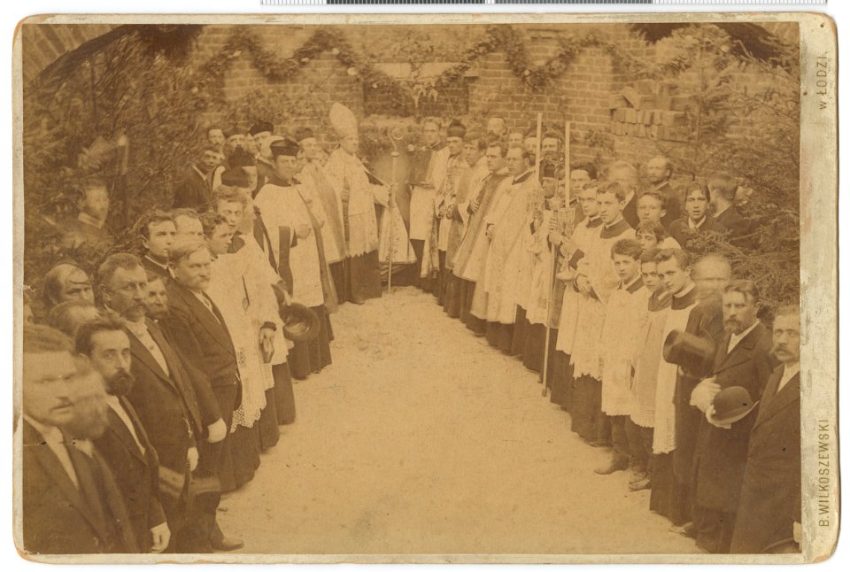 Bronisław Wilkoszewski, Poświęcenie fundamentów Kościoła Wniebowzięcia Najświętszej Marii Panny w Łodzi, I-3919-AWERS