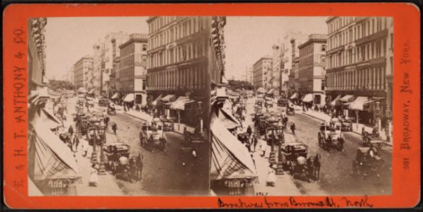 Broadway from Broome Street, looking up, by E. & H.T. Anthony (Firm) 3 photo