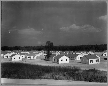 Charles County, Maryland. Prefabricated defense houses are built by the Navy Department at Glymont, . . . - NARA - 521571