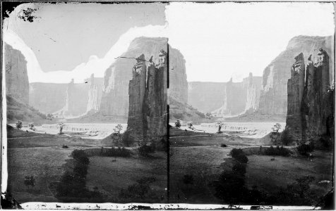 Central portion of Canyon De Chelle, walls 1200 feet high, Arizona. 1873 - NARA - 519735