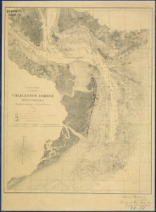 Charleston Harbor and its Approaches Showing the positions of the Rebel Batteries, 1863 (and annotated to show the... - NARA - 305751 photo
