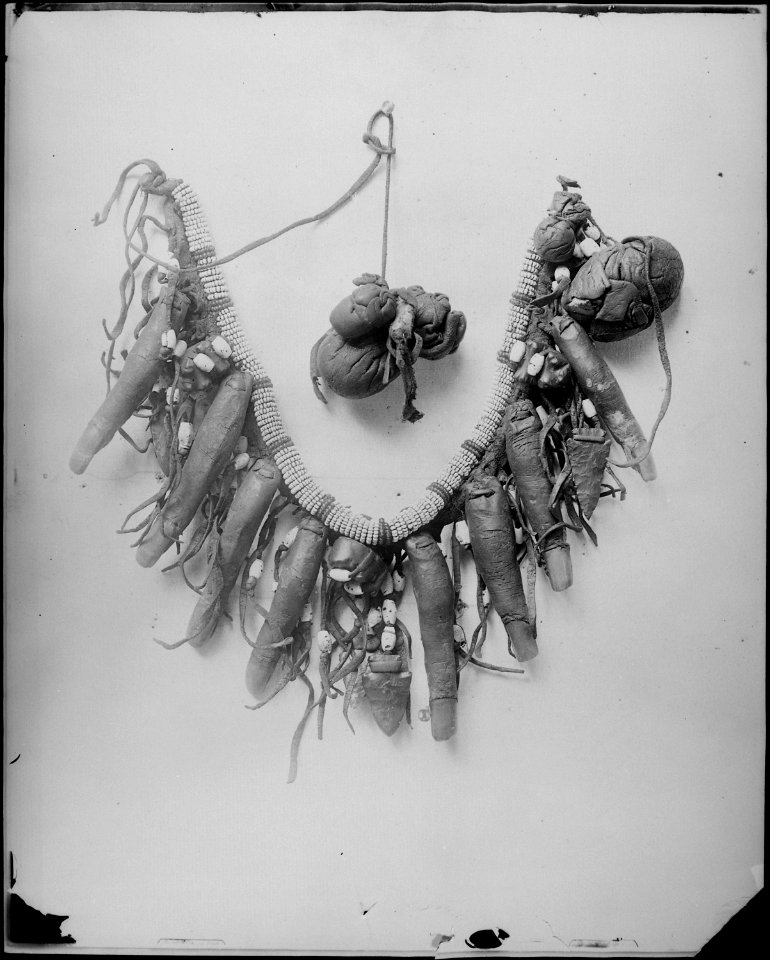 Chippewa necklace made from human fingers - NARA - 523693