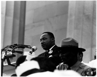 Civil Rights March on Washington, D.C. (Dr. Martin Luther King, Jr. speaking.) - NARA - 542068 photo