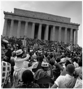 Civil Rights March on Washington, D.C. (Marchers at the Lincoln Memorial.) - NARA - 542054 photo