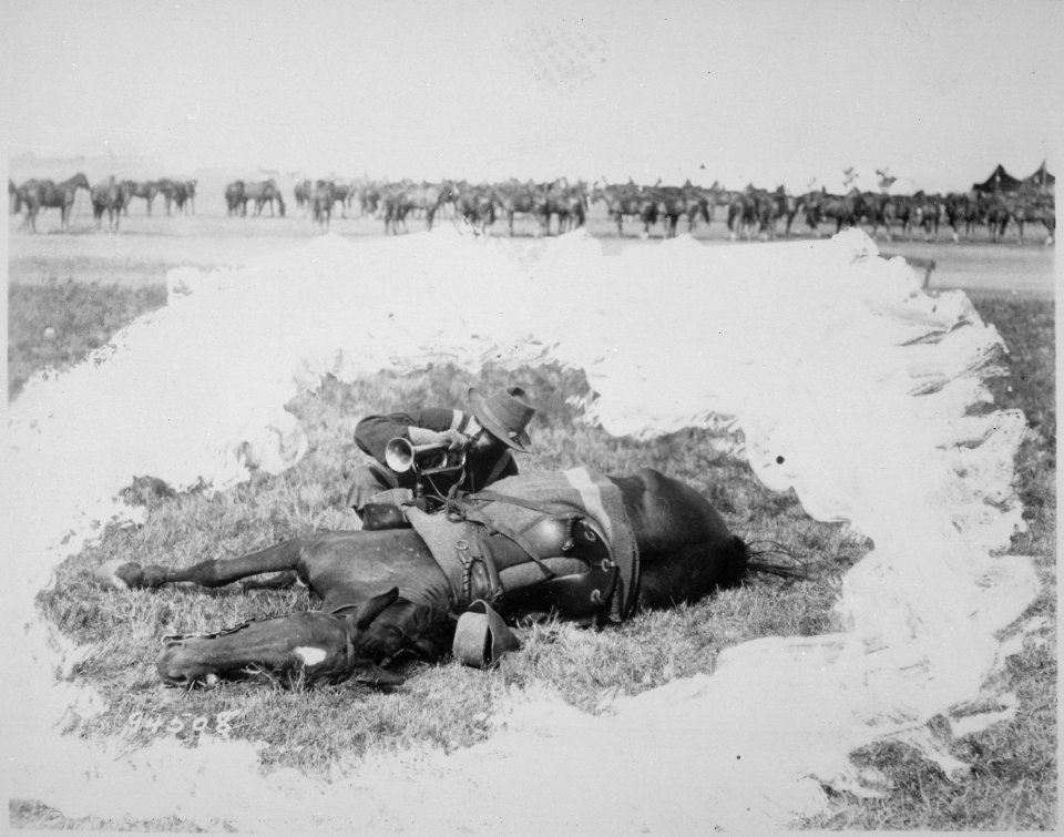 Cavalry bugler, Cuba, circa 1898. Scribners Collection, ca. 1900 - 1982 - NARA - 530998