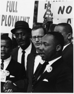 Civil Rights March on Washington, D.C. (Dr. Martin Luther King, Jr., President of the Southern Christian Leadership... - NARA - 542014 photo