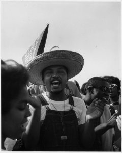 Civil Rights March on Washington, D.C.(Marcher wearing a straw hat.) - NARA - 541996 photo
