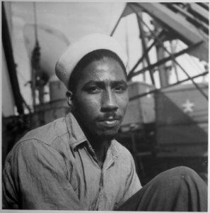 Clifford R. Jenkins, Jr... After a course at the Cooks and Bakers School at the U.S. Maritime Training Base, Sheeps - NARA - 542398 photo