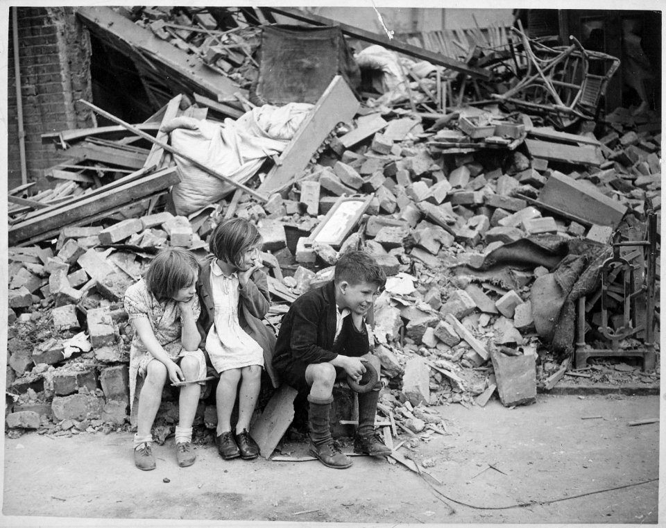Children of an eastern suburb of London, who have been made homeless by the random bombs of the Nazi night raiders... - NARA - 541920