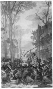 Clark's march against Vincennes across the Wabash through wilderness and flood. George Rogers Clark, February 1779. Copy - NARA - 518214