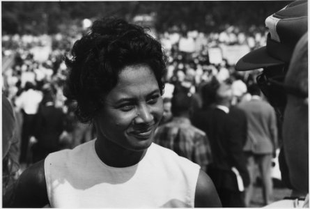 Civil Rights March on Washington, D.C. (A young woman at the march.) - NARA - 542027 photo