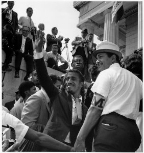 Civil Rights March on Washington, D.C. (Actor Sammy Davis, Jr. among the crowd.) - NARA - 542050 photo