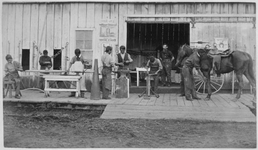 Class in blacksmithing, Forest Grove School, Oregon, 1882 - NARA - 519138