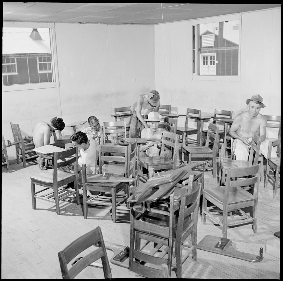 Closing of the Jerome Relocation Center, Denson, Arkansas. A recruited crew of Jerome evacuees remo . . . - NARA - 539778