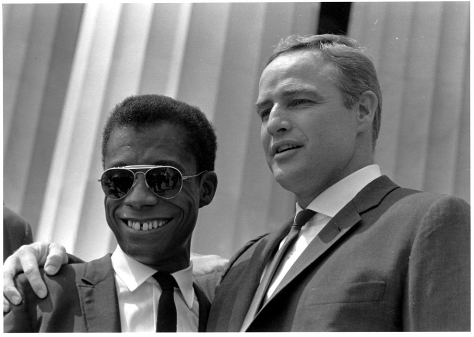 Civil Rights March on Washington, D.C.(Author James Baldwin and actor Marlon Brando.) - NARA - 542060