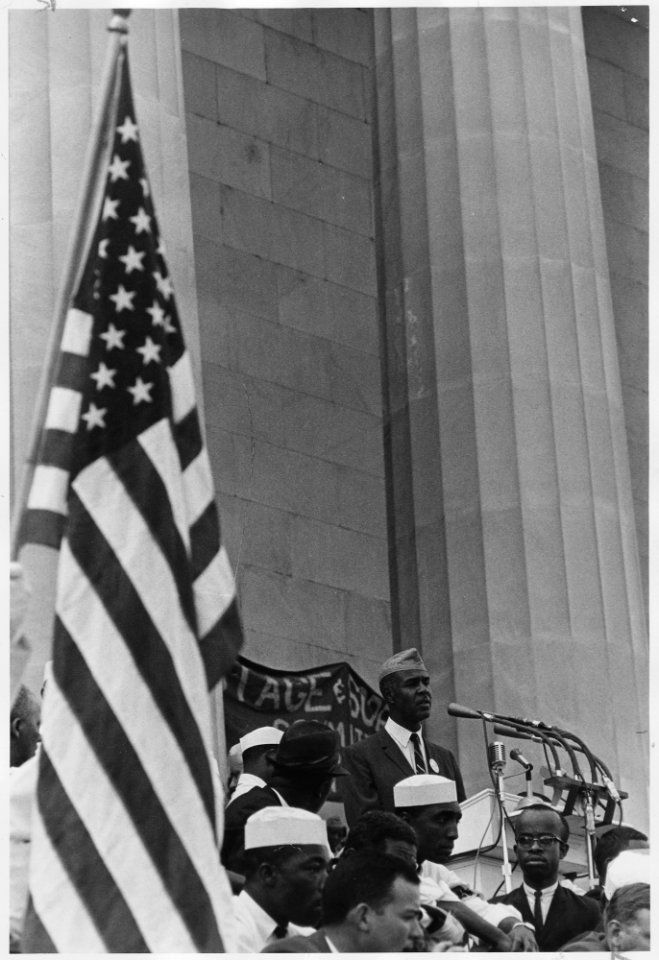 Civil Rights March on Washington, D.C. (Roy Wilkins, Executive Secretary of the National Association for the... - NARA - 542058
