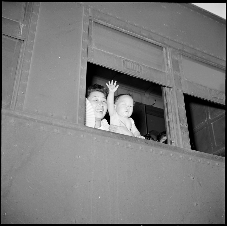 Closing of the Jerome Relocation Center, Denson, Arkansas. A mother and very small infant, occupant . . . - NARA - 539754