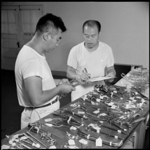 Closing of the Jerome Relocation Center, Denson, Arkansas. Doctor Susaji Inada and Doctor H. K. Kaw . . . - NARA - 539745