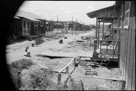 Closing of the Jerome Relocation Center, Denson, Arkansas. An evacuated block in a far corner of th . . . - NARA - 539784