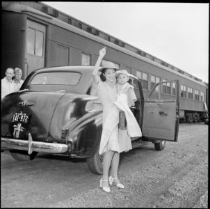 Closing of the Jerome Relocation Center, Denson, Arkansas. Children under 18 months, accompanied by . . . - NARA - 539741