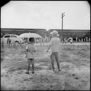 Closing of the Jerome Relocation Center, Denson, Arkansas. A little boy and his sister who, with th . . . - NARA - 539748