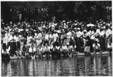 Civil Rights March on Washington, D.C. (Marchers at the Reflecting Pool.) - NARA - 542032 photo
