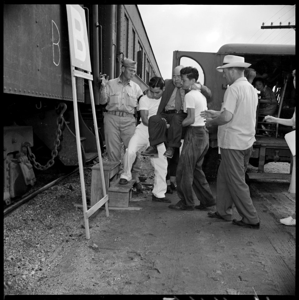 Closing of the Jerome Relocation Center, Denson, Arkansas. Hospital patients were the first to be e . . . - NARA - 539659