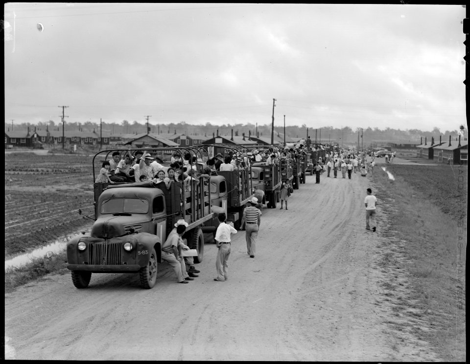 Closing of the Jerome Relocation Center, Denson, Arkansas. Jerome residents who are to be sent to t . . . - NARA - 539645