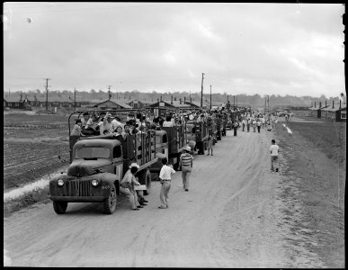 Closing of the Jerome Relocation Center, Denson, Arkansas. Jerome residents who are to be sent to t . . . - NARA - 539645