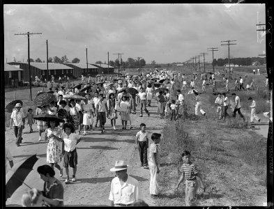 Closing of the Jerome Relocation Center, Denson, Arkansas. Residents remaining in the Jerome Center . . . - NARA - 539696