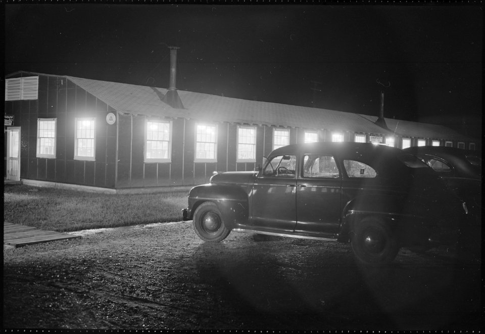 Closing of the Jerome Relocation Center, Denson, Arkansas. The administration building at the Jerom . . . - NARA - 539780