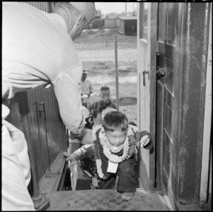 Closing of the Jerome Relocation Center, Denson, Arkansas. Travel is just another adventure to the . . . - NARA - 539736