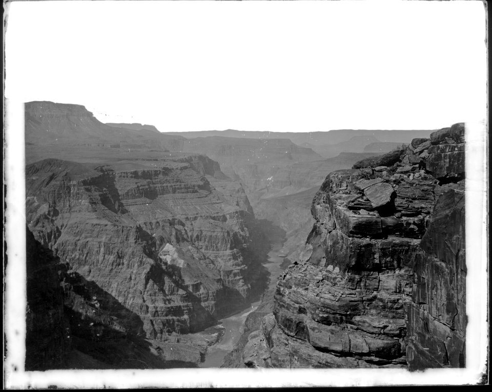 Coconino and Mohave Counties, Arizona. View of the Grand Canyon from the north rim, looking downstream. Mouth of... - NARA - 517736