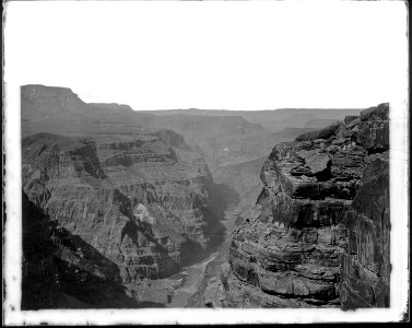 Coconino and Mohave Counties, Arizona. View of the Grand Canyon from the north rim, looking downstream. Mouth of... - NARA - 517736