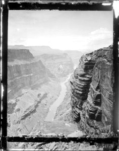 Coconino and Mohave Counties, Arizona. View of Grand Canyon from Lava Pinnacle, looking downstream. Mouth of Prospect... - NARA - 517735 photo