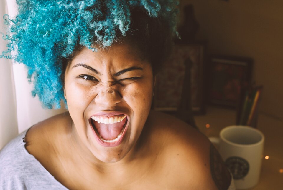 Black american smile fun