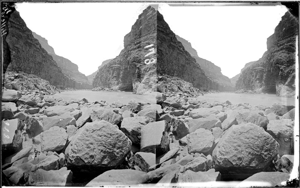 Colorado River. Marble Canyon, 1872. Hillers photo. Old nos. 447, 474, 885 - NARA - 517999