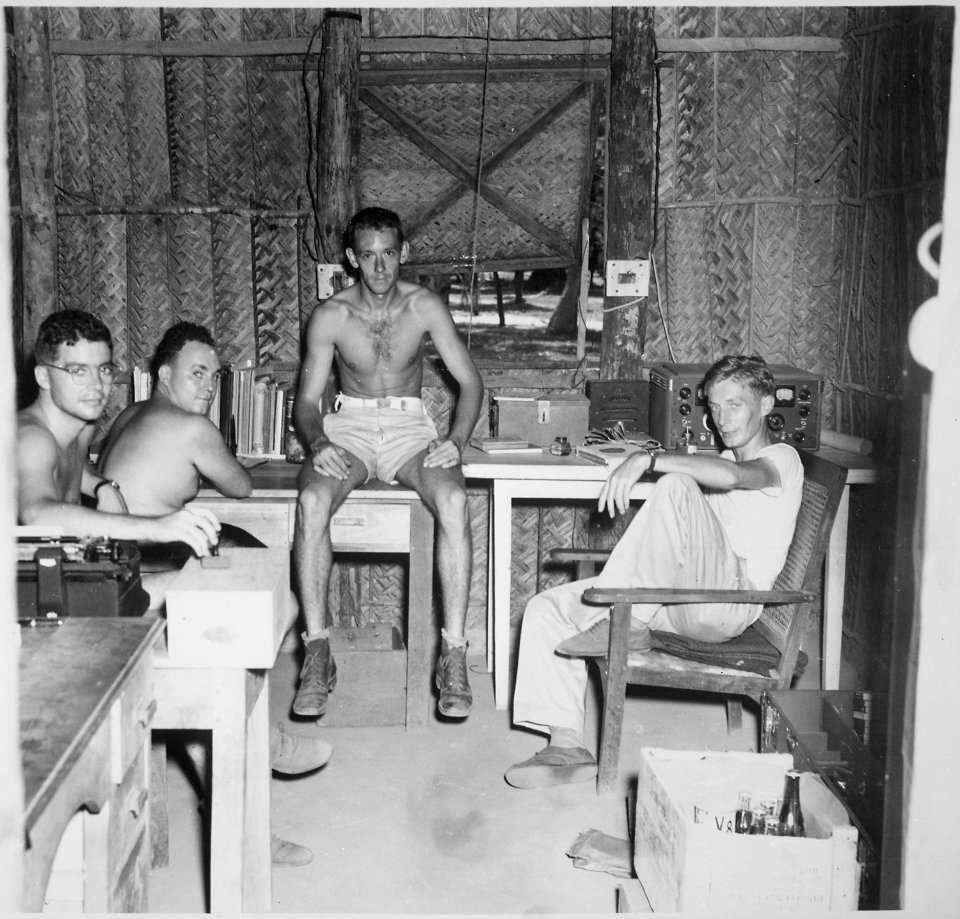 Commo Camp Y. Commo officers. Trincomallee, Ceylon, July 24, 1945. - NARA - 540051